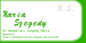 maria szegedy business card